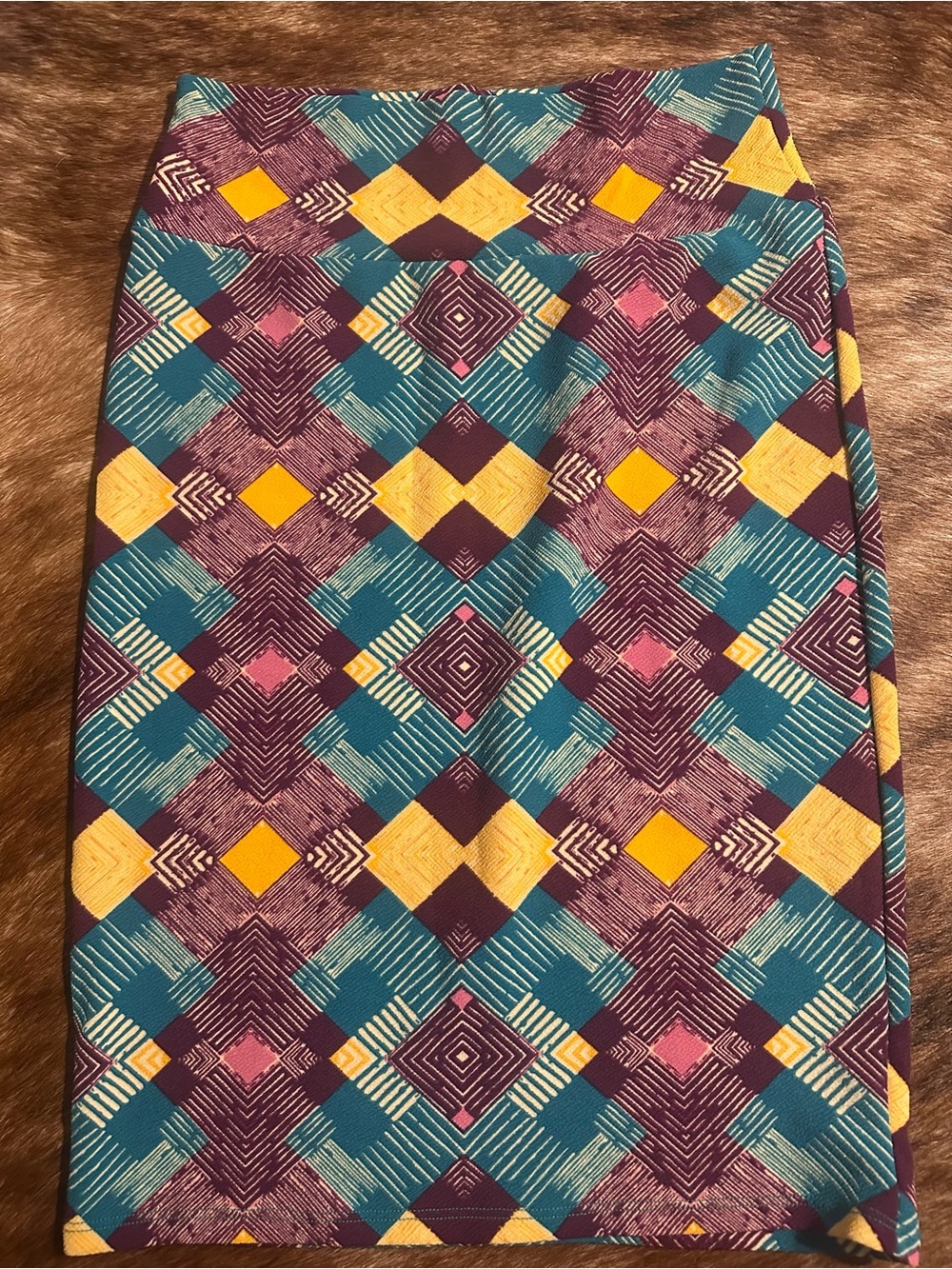 LuLaRoe Multicolor Geometric Print Cassie Skirt Size S